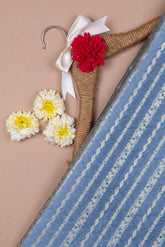 Peacock Blue Chiniya Silk Fabric