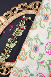 White Brocade Fabric