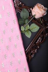 Pink Chiniya Silk Fabric