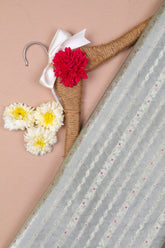 Grey Chiniya Silk Fabric