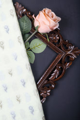 Cream Chiniya Silk Fabric