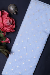 Blue Chiniya Silk Fabric