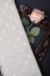 Grey Chiniya Silk Fabric