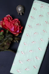 Green Chiniya Silk Fabric