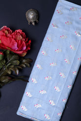 Grey Chiniya Silk Fabric