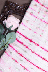 Pink Bandhani Silk Fabric