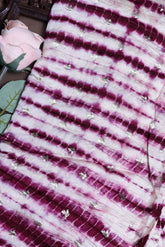 Purple Bandhani Silk Fabric