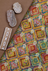 Yellow Kora Silk Fabric