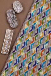 Grey Kora Silk Fabric