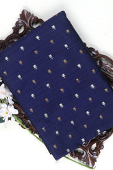 Navy Dupion Silk Fabric