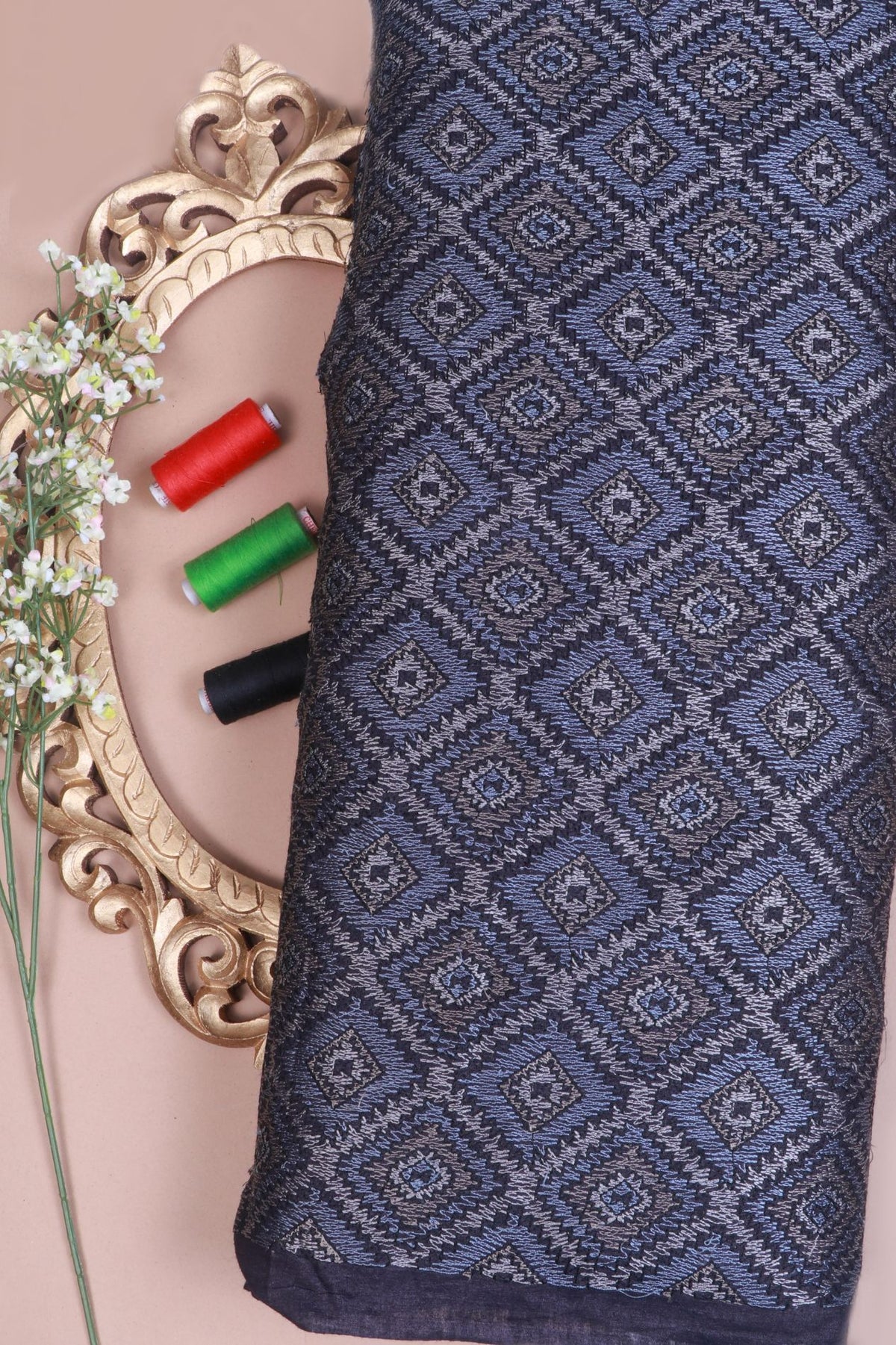 Grey Munga Silk Fabric