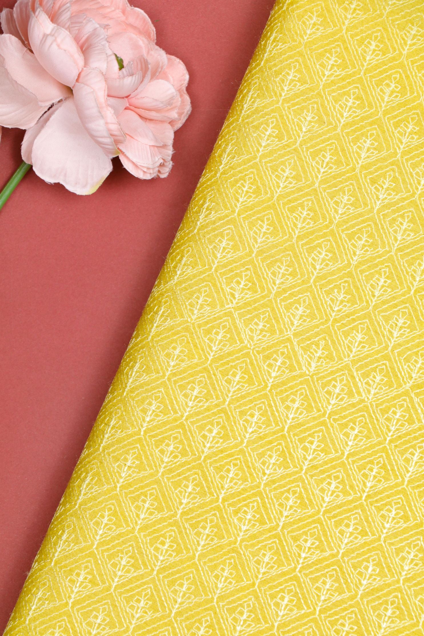 Yellow Munga silk  Fabric
