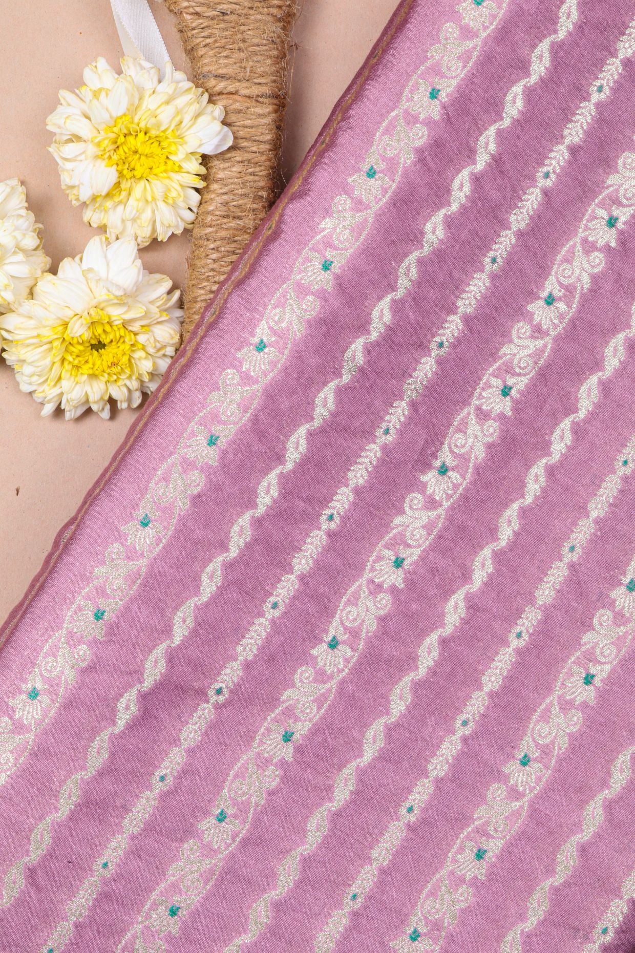Purple Chiniya Silk Fabric