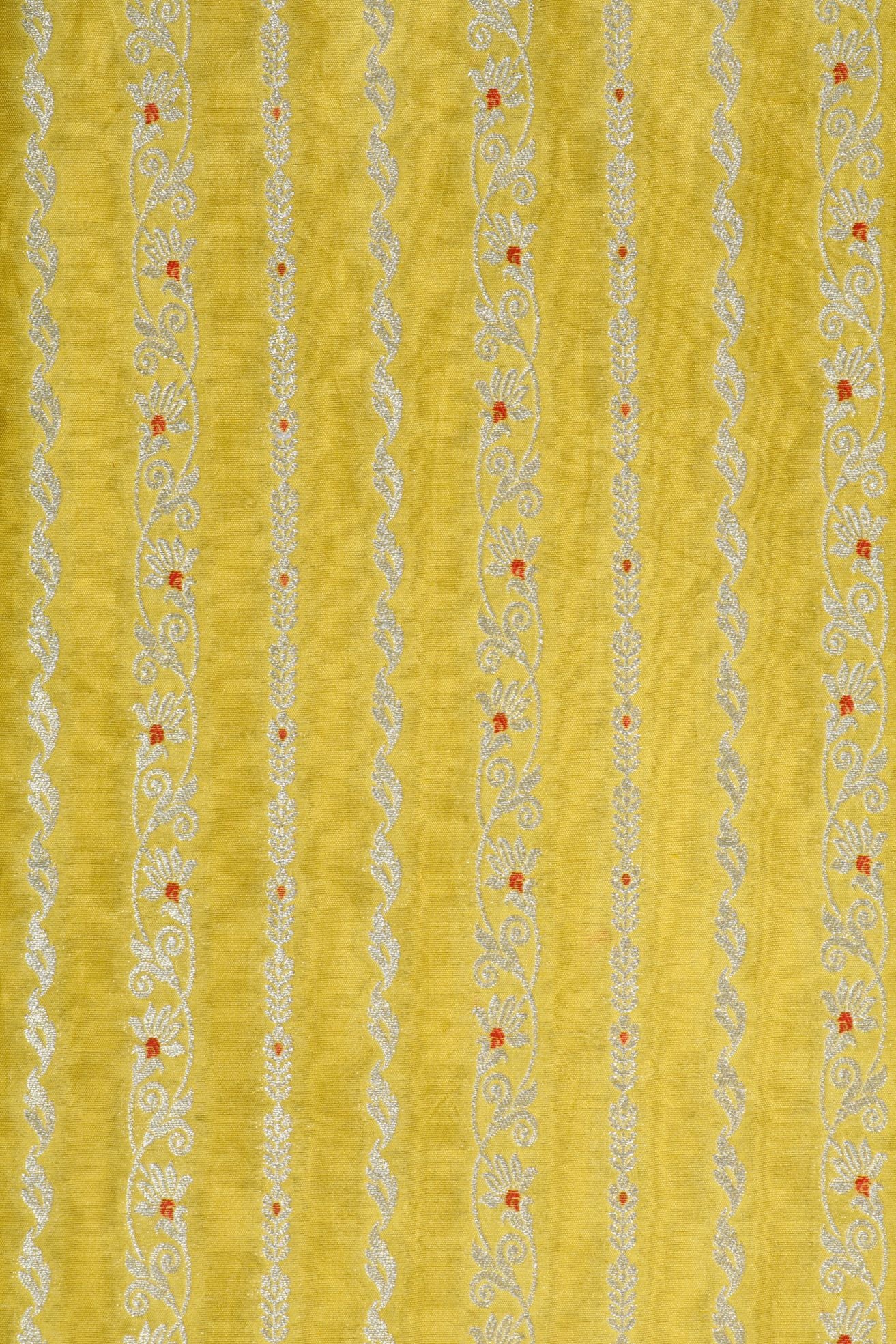 Yellow Chiniya Silk Fabric