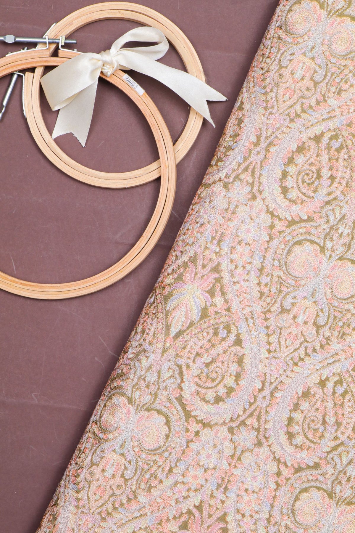 Cream Munga silk  Fabric