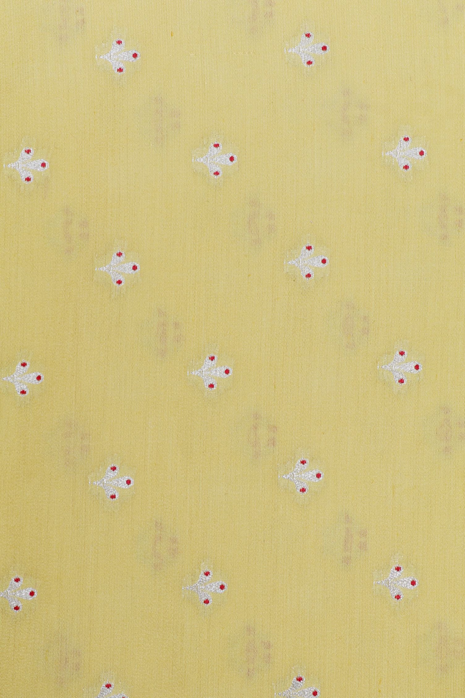 Yellow Chiniya Silk Fabric