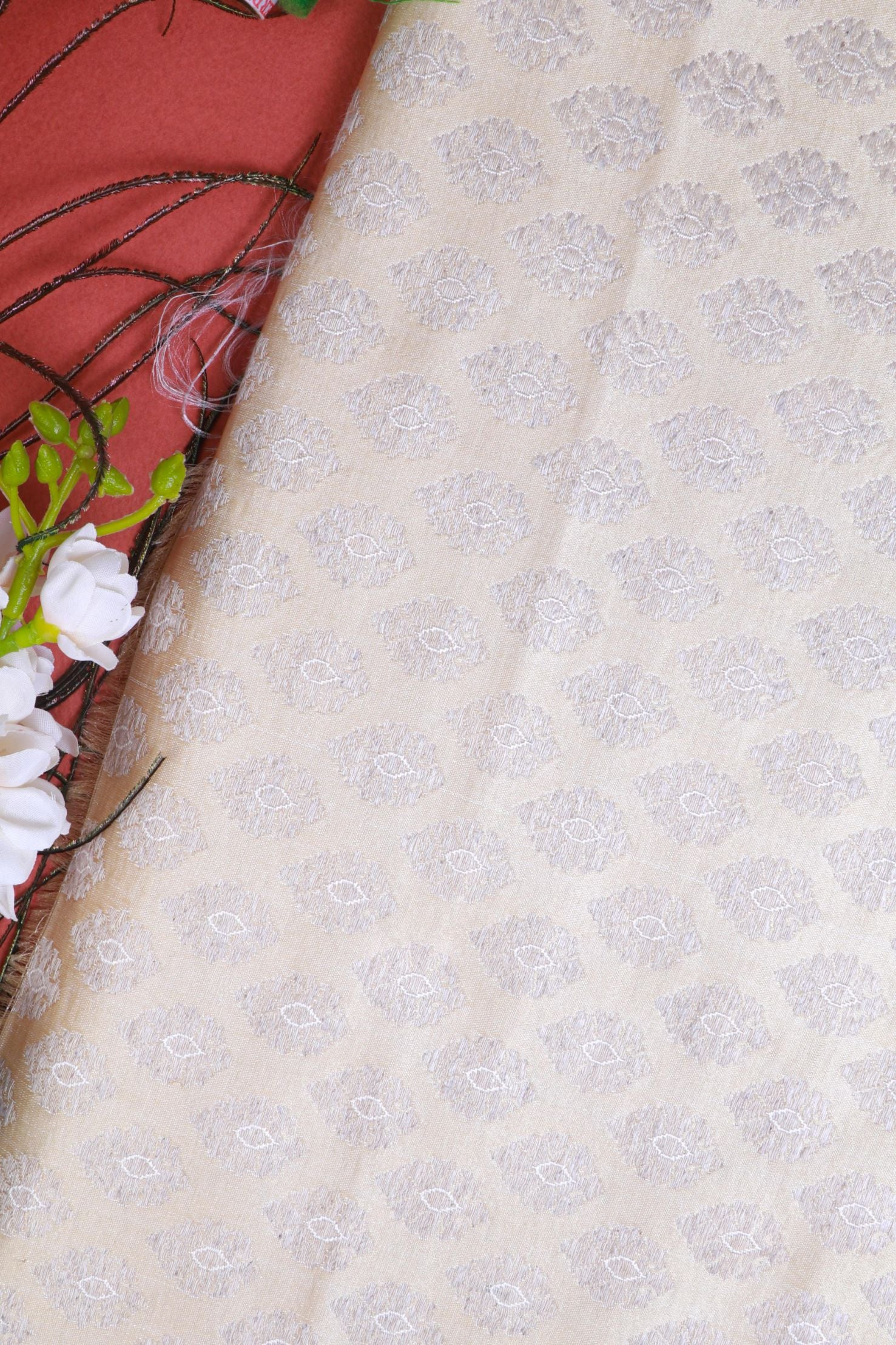Cream Brocade Fabric