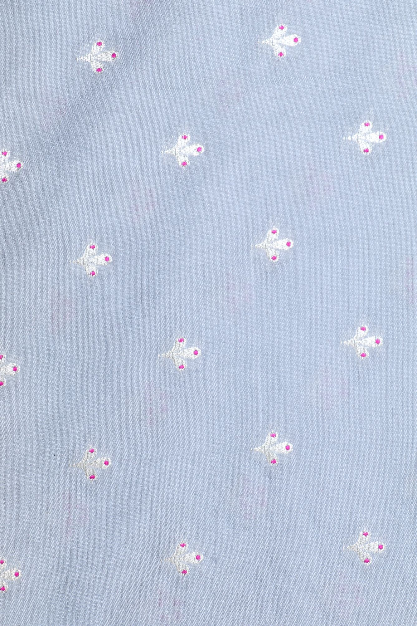 Grey Chiniya Silk Fabric