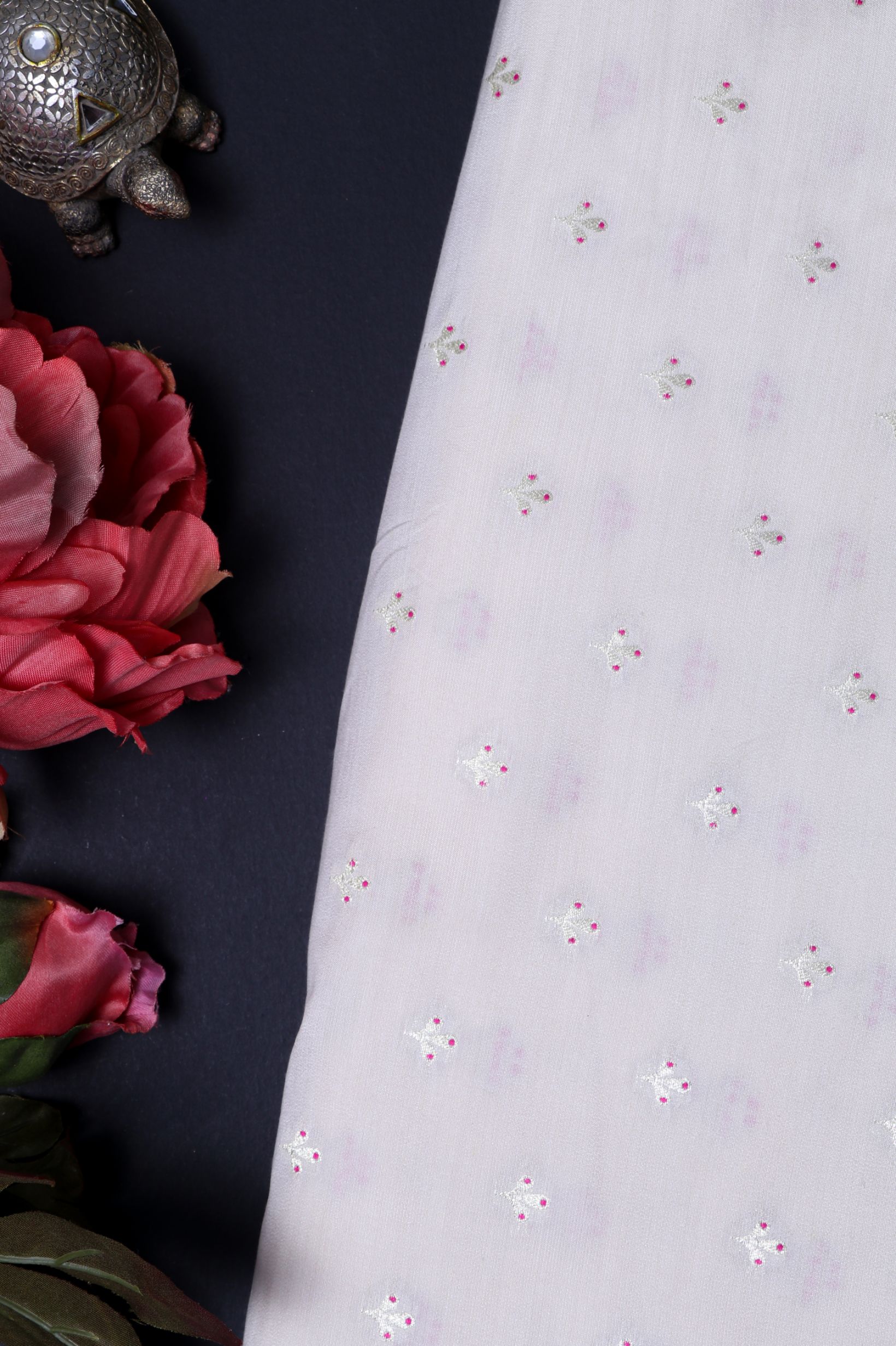 Off White Chiniya Silk Fabric