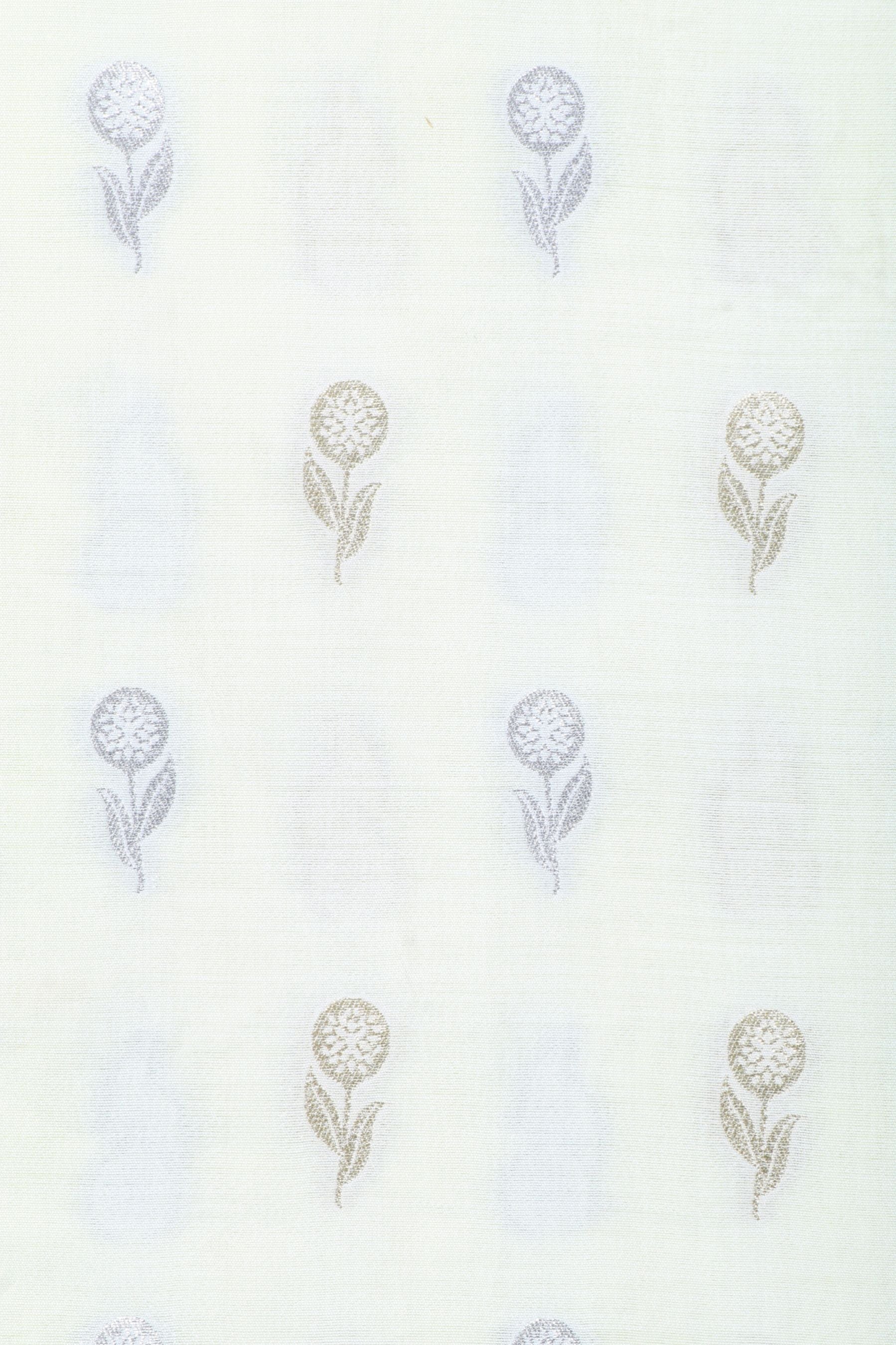 Cream Chiniya Silk Fabric