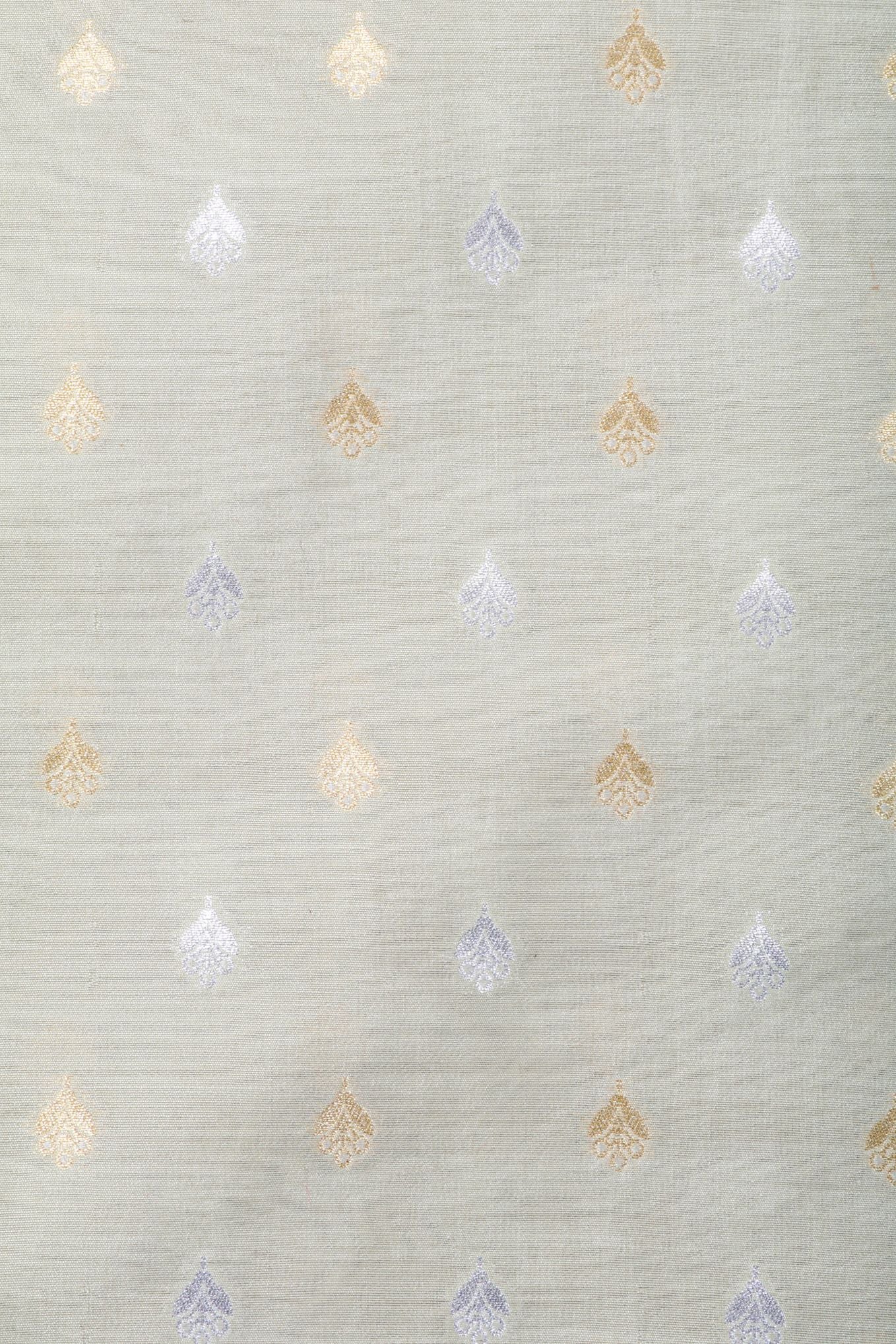 Grey Chiniya Silk Fabric