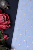 Blue Chiniya Silk Fabric
