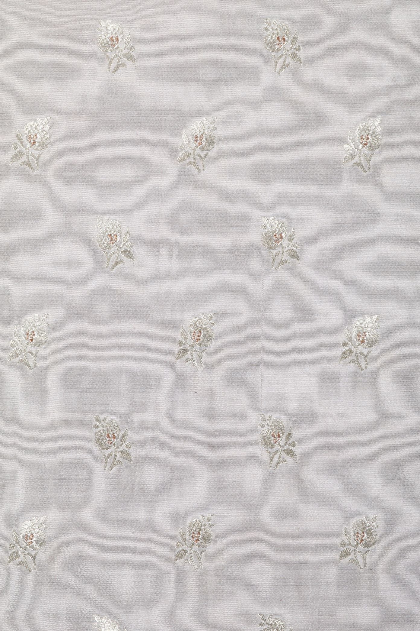 Grey Chiniya Silk Fabric
