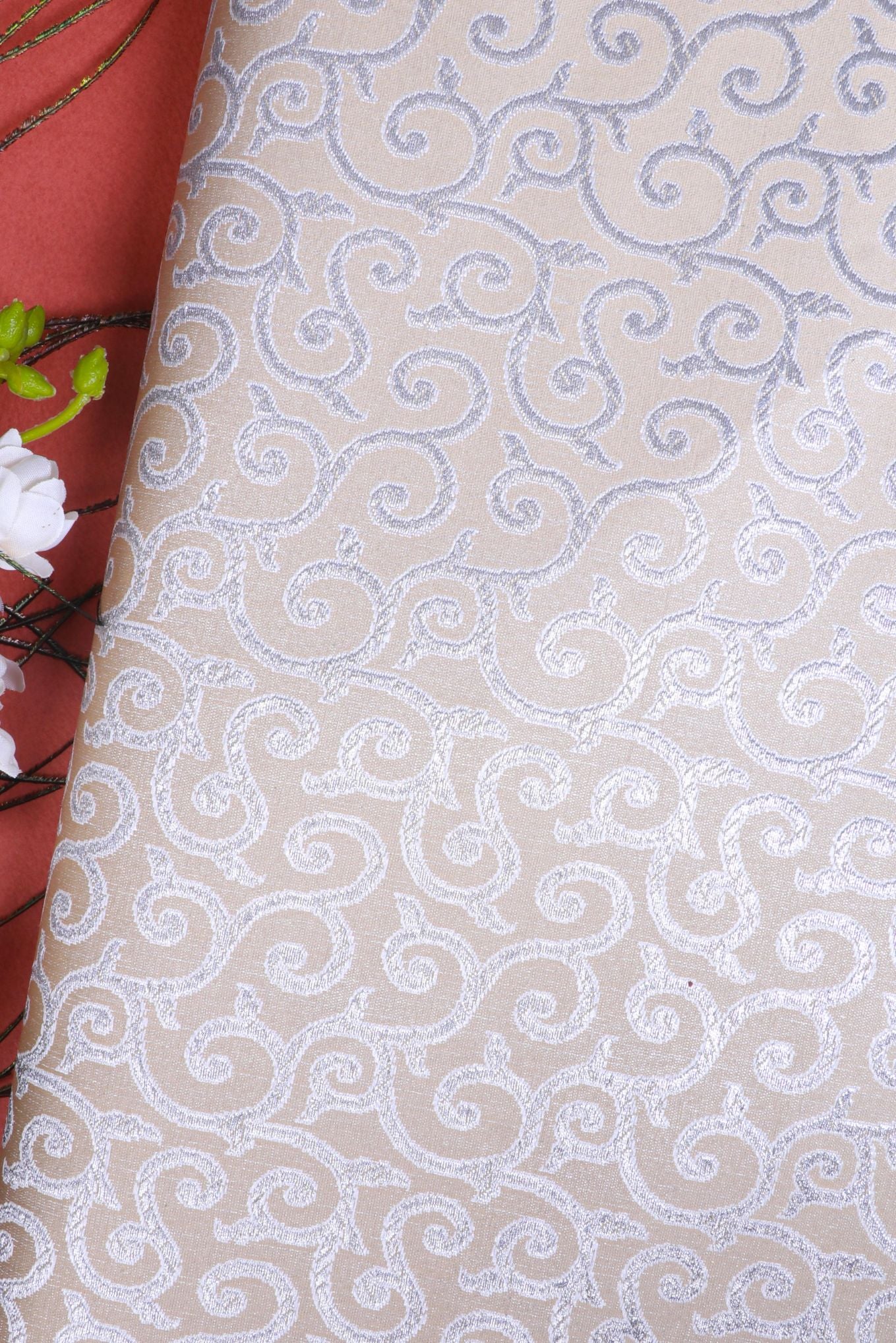 Cream Brocade Fabric