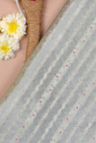 Grey Chiniya Silk Fabric
