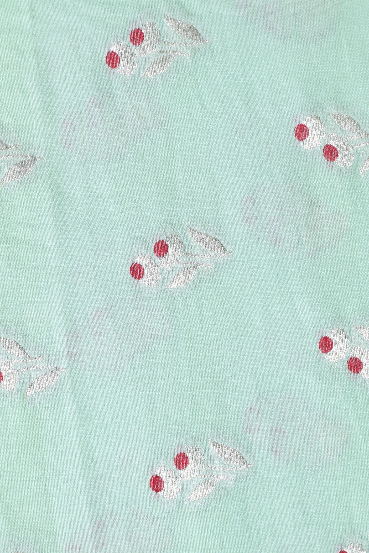 Green Chiniya Silk Fabric
