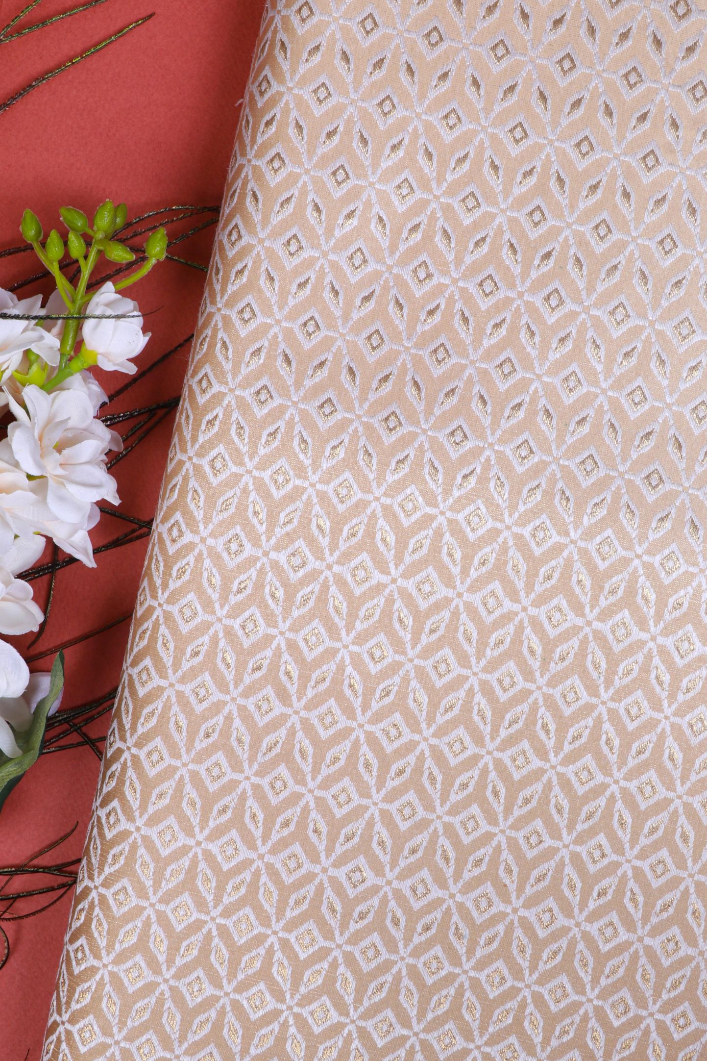 Cream Brocade Fabric