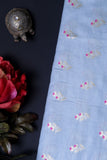 Grey Chiniya Silk Fabric