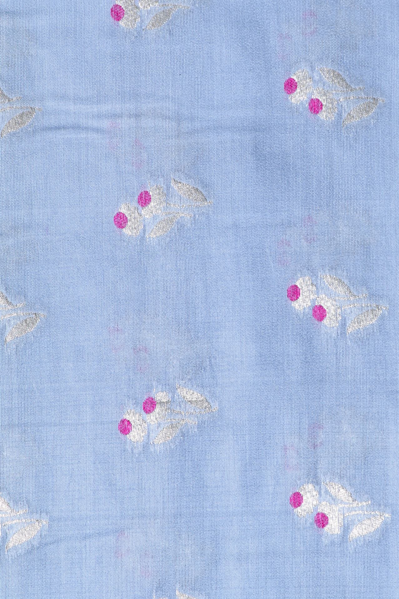 Grey Chiniya Silk Fabric
