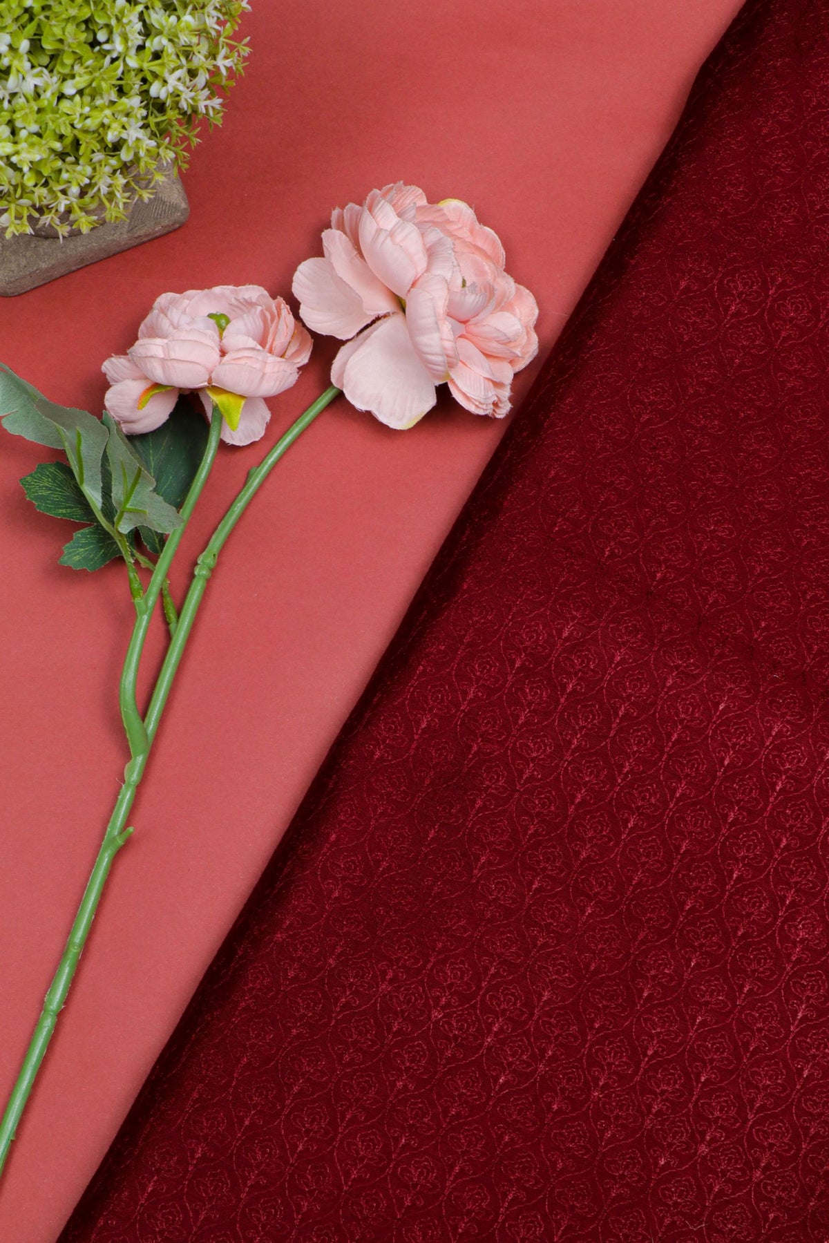 Maroon Munga silk  Fabric