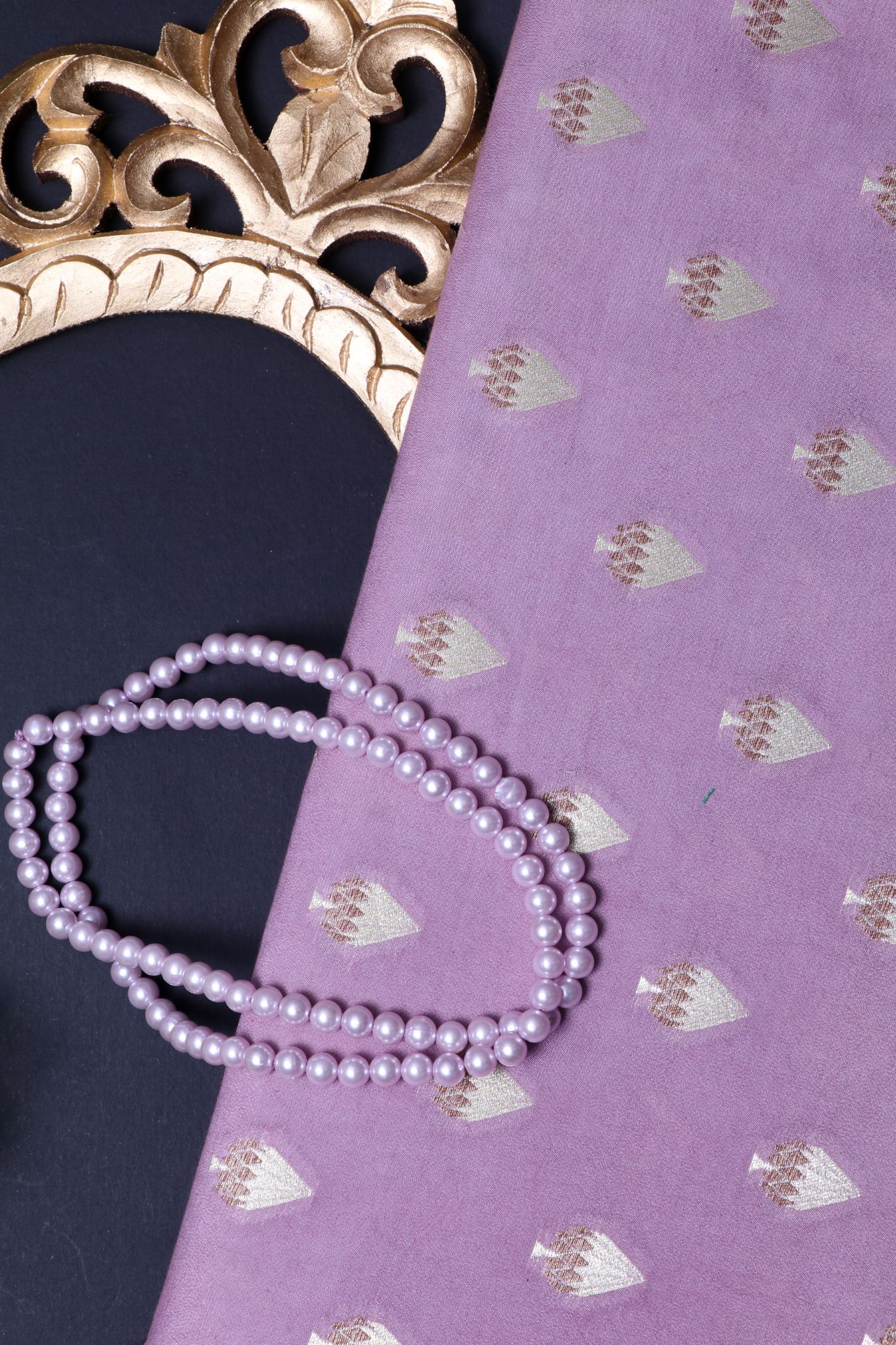 Purple Chiniya Silk Fabric