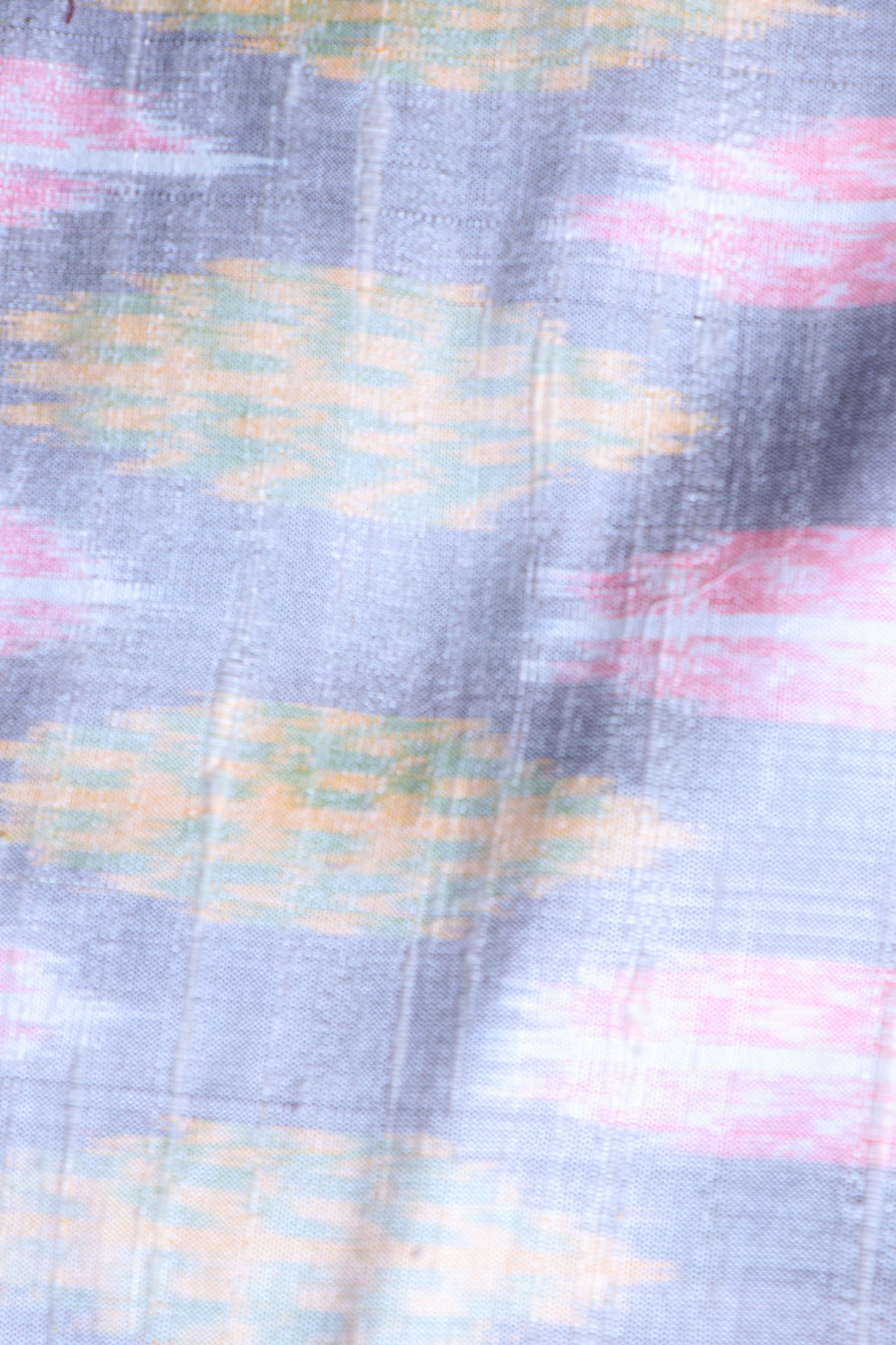Grey Patola Silk Fabric