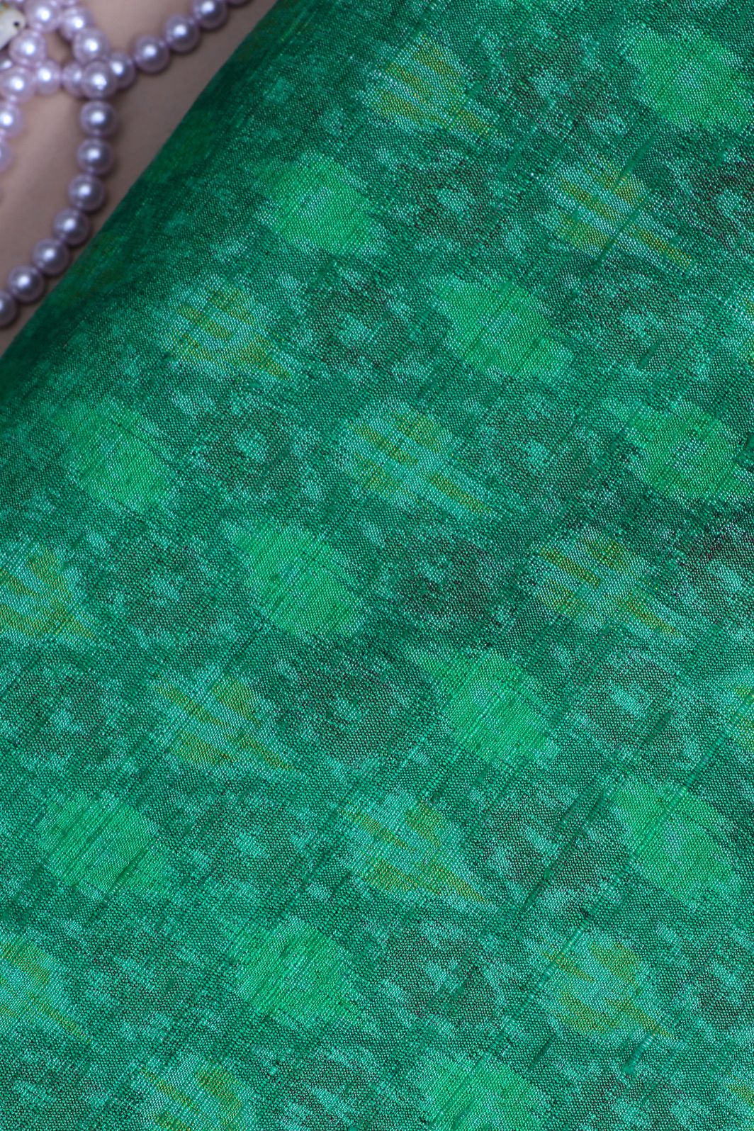 Green Patola Silk Fabric