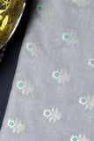 Grey Chiniya Silk Fabric