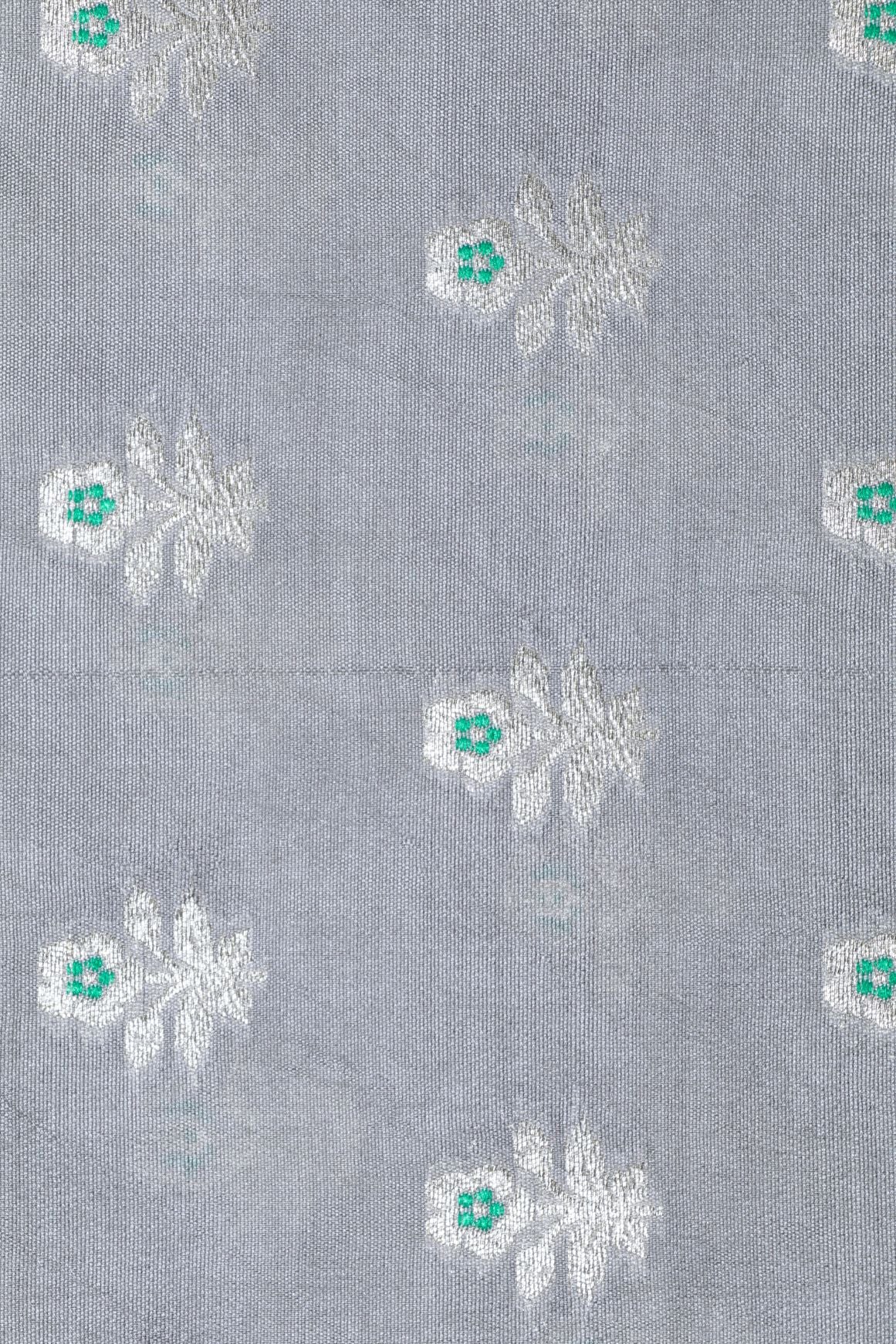 Grey Chiniya Silk Fabric