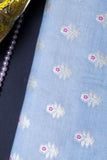 Blue Chiniya Silk Fabric