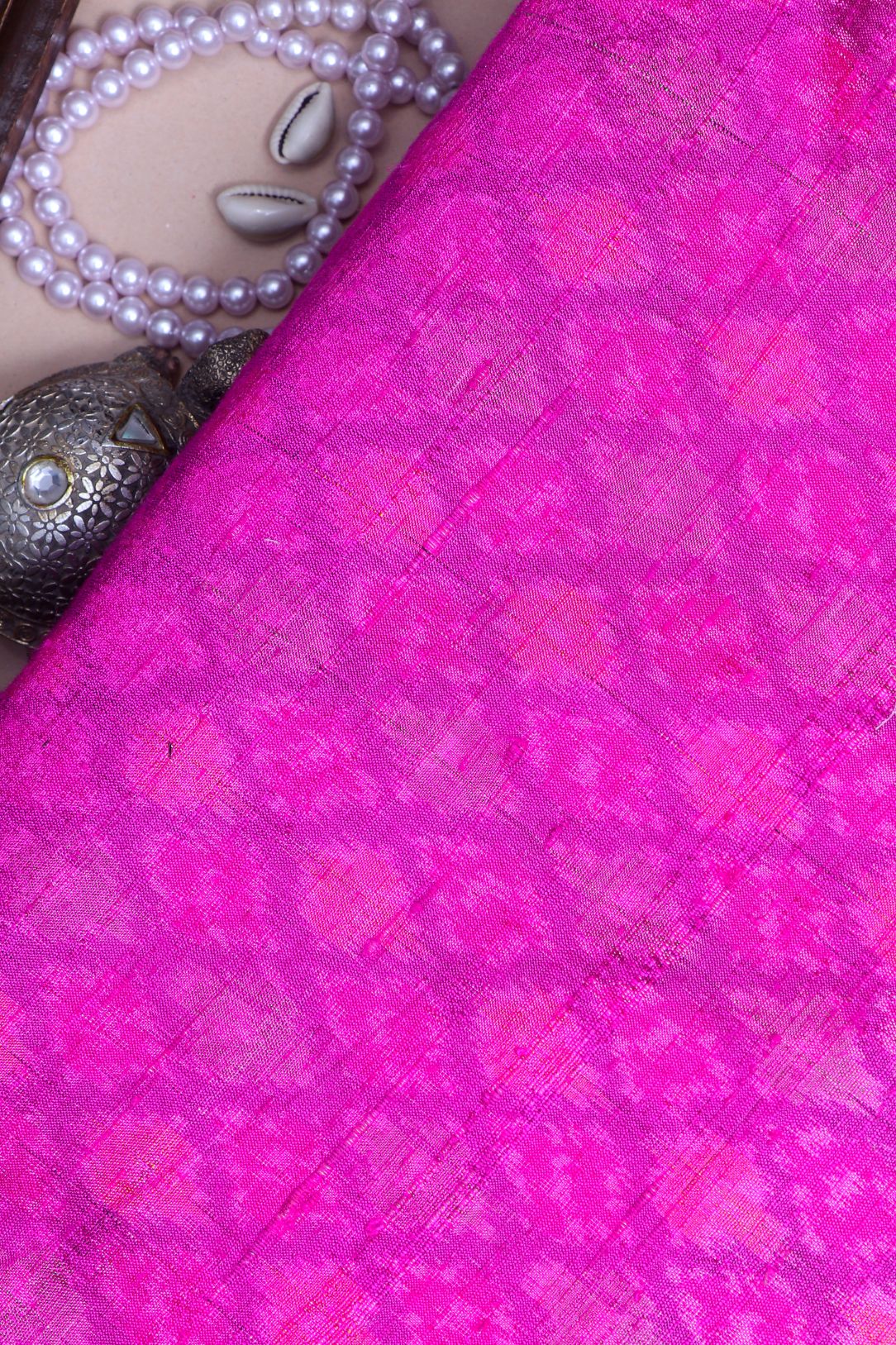 Pink Patola Silk Fabric