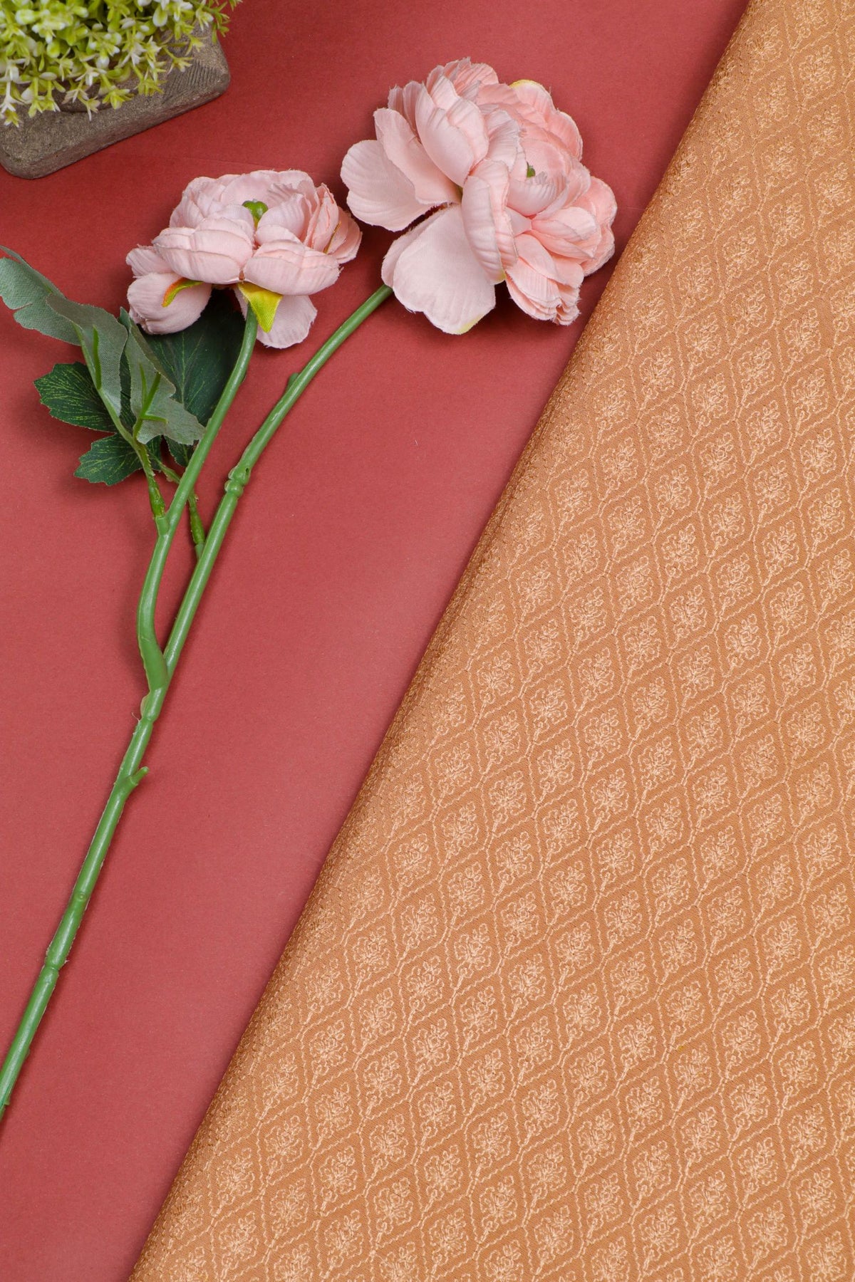 Brown Munga silk  Fabric