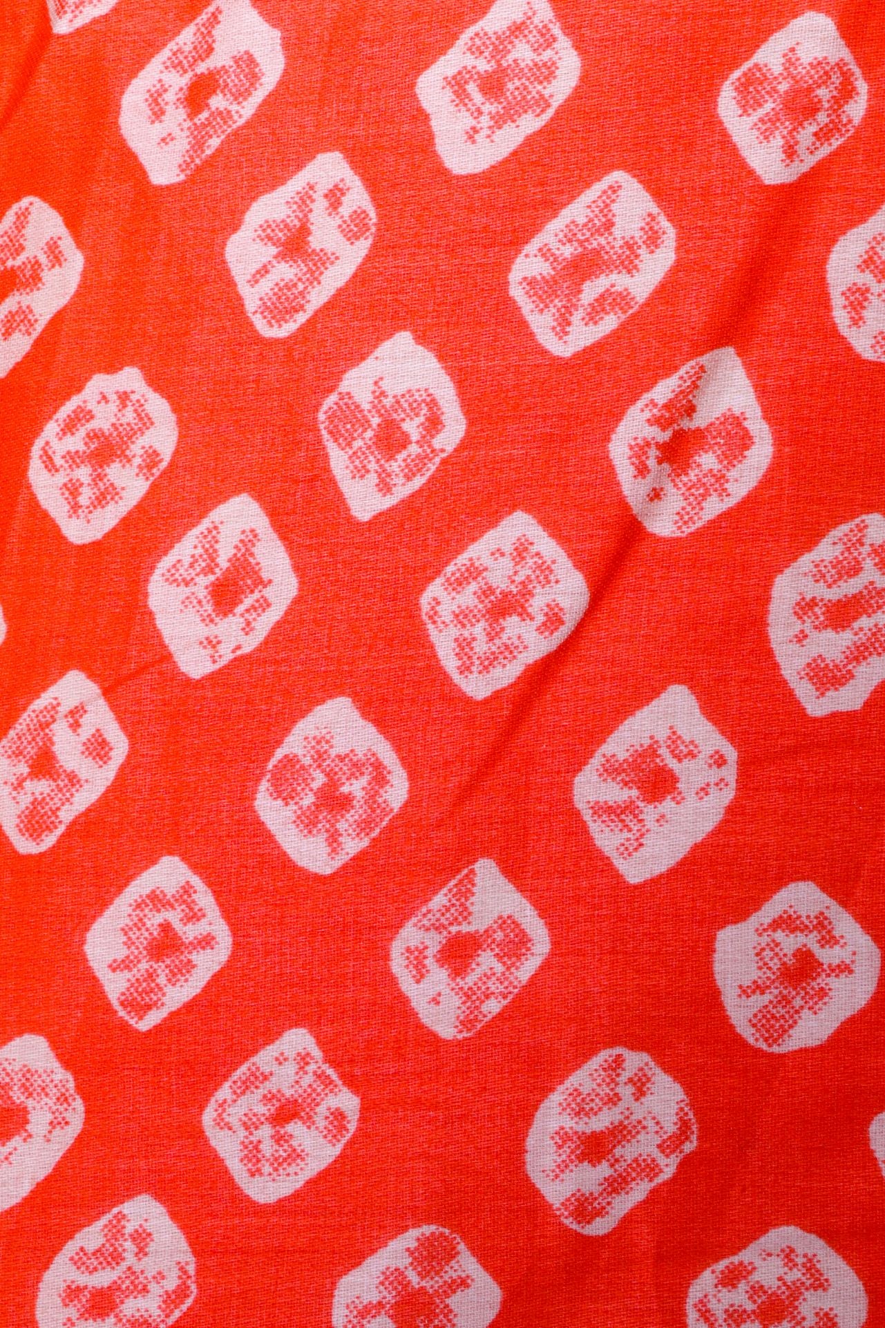 Orange Cotton Silk Fabric