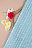 Blue Chiniya Silk Fabric