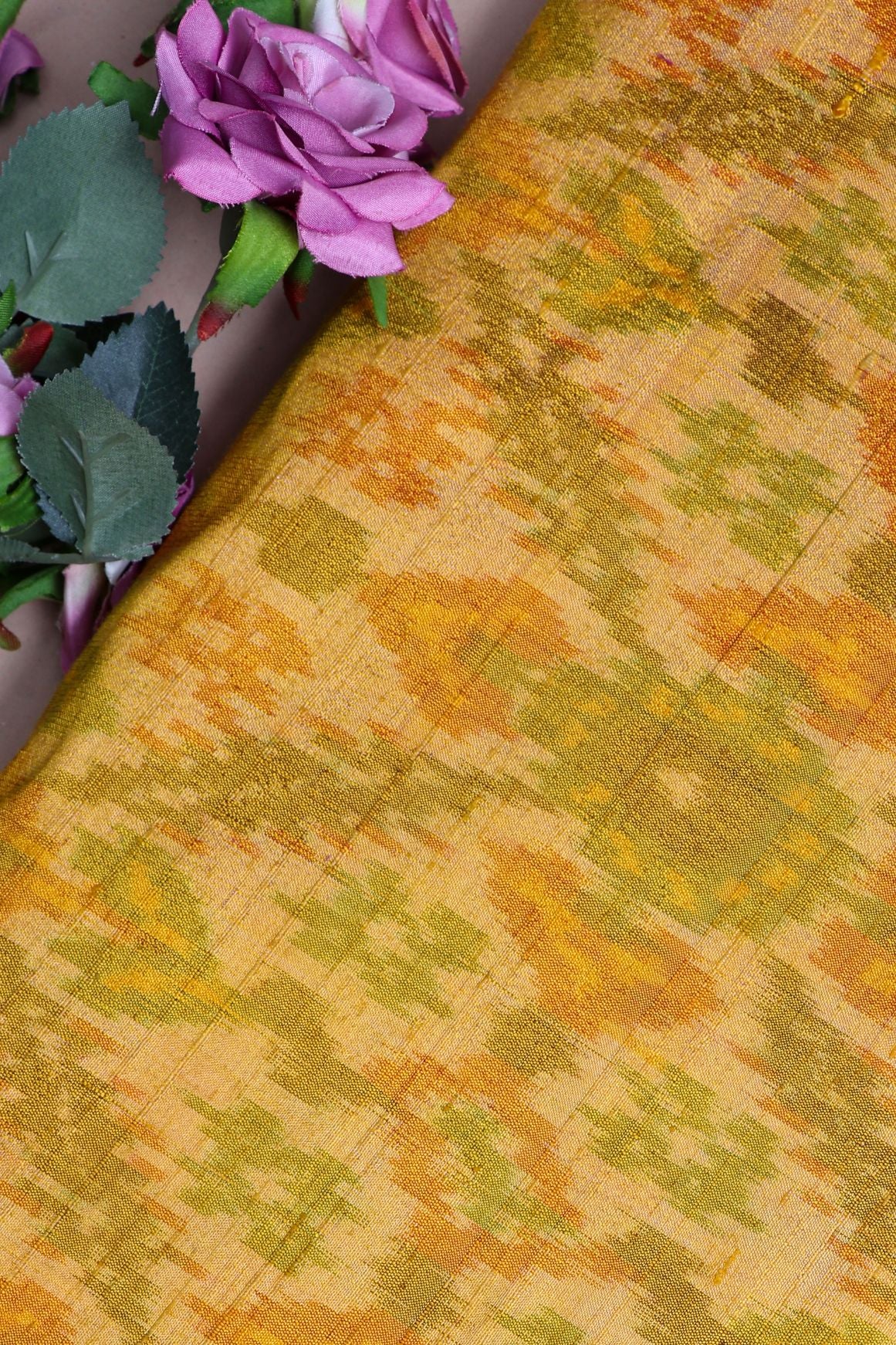 Mustard Patola Silk Fabric