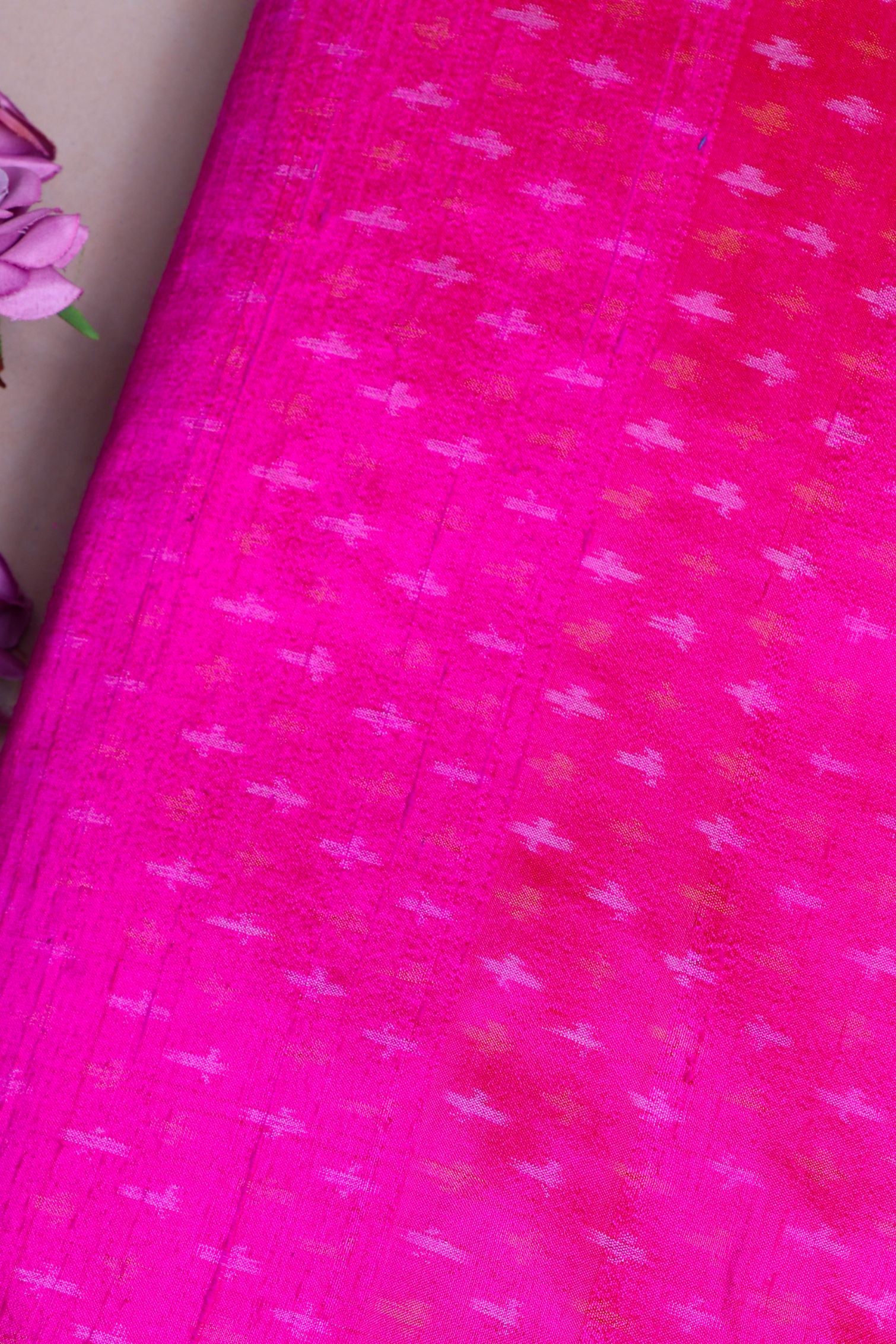 Pink Patola Silk Fabric
