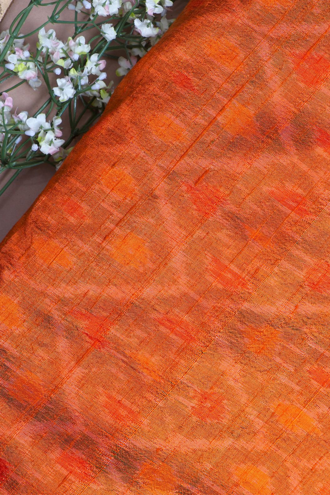 Orange Patola Silk Fabric