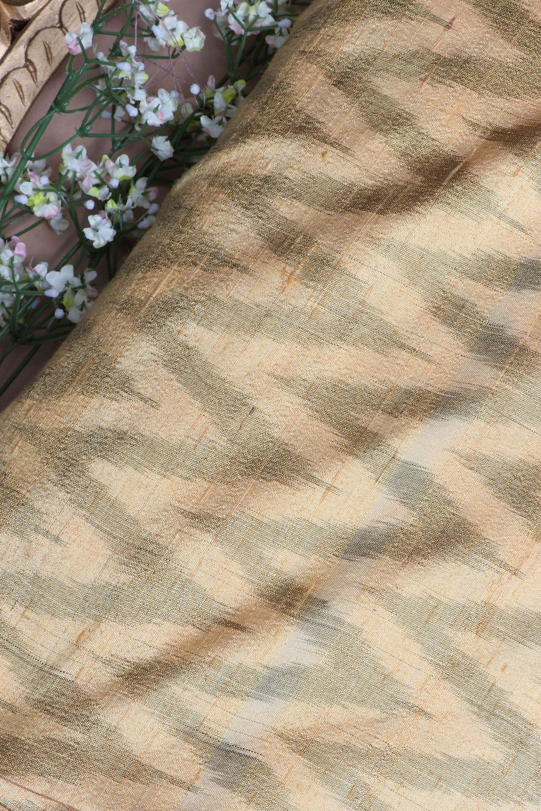 Cream Patola Silk Fabric