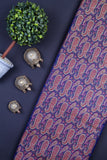 Blue Brocade Fabric