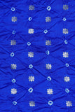 Blue Bandhani Silk Fabric